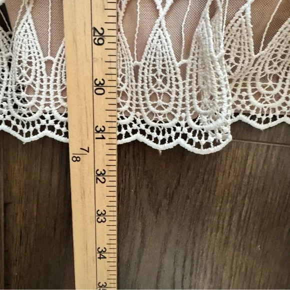 AQUA NWT Lace Tiered Mini Dress Size L Canvas Cottagecore Prairie Victorian Boho - Picture 10 of 16